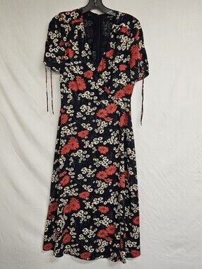 Madewell Peekaboo-Sleeve Midi Dress in Hillside Daisies Size 6